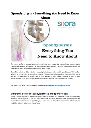 Spondylolysis - Everything You Need to Know About