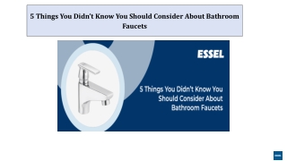 5 Things You Didn’t Know You Should Consider About Bathroom Faucets