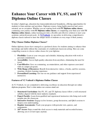 enhance your career with fy sy and ty diploma