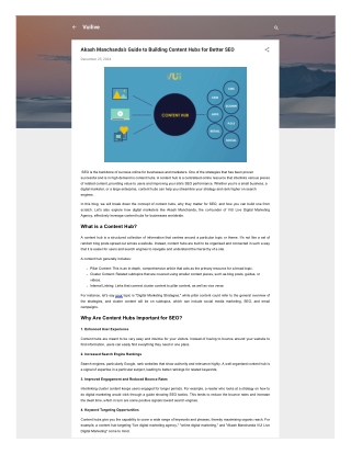 Akash Manchanda’s Guide to Building Content Hubs for Better SEO