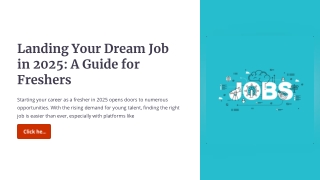 landing your dream job in 2025 a guide