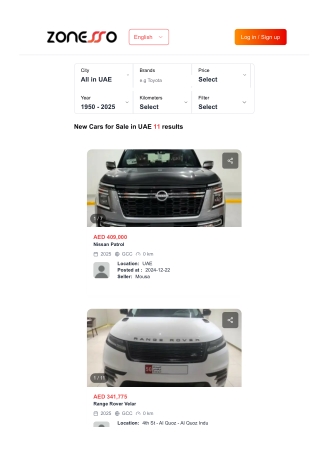 New Cars for Sale in UAE