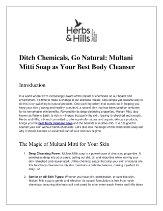 Ditch Chemicals, Go Natural_ Multani Mitti Soap as Your Best Body Cleanser