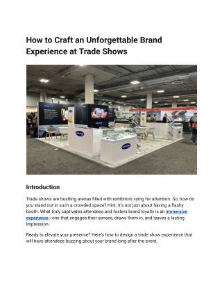 How to Craft an Unforgettable Brand Experience at Trade Shows