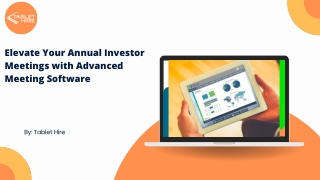 elevate your annual investor meetings with