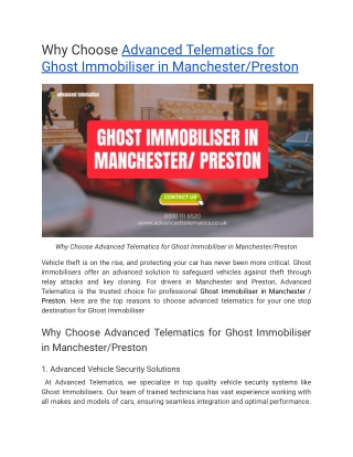 why choose advanced telematics for ghost