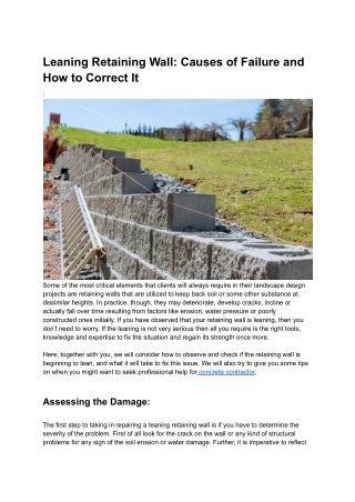 Leaning Retaining Wall_ Causes of Failure and How to Correct It