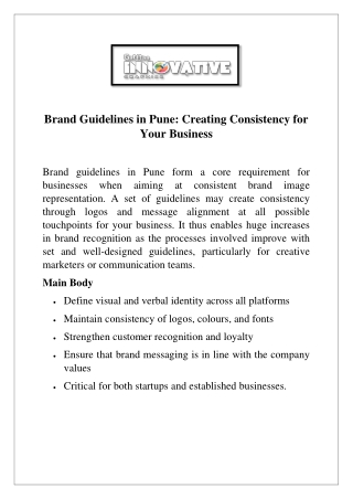 brand guidelines in pune creating consistency
