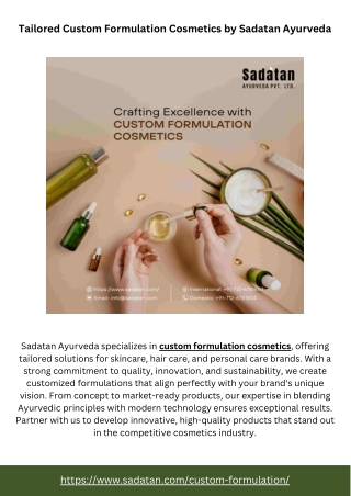 tailored custom formulation cosmetics by sadatan