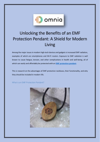 Unlocking the Benefits of an EMF Protection Pendant