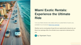 Sports Car Rentals in Miami – Unleash the Power on Every Drive