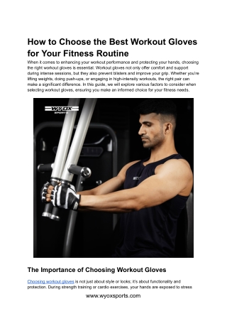 how to choose the best workout gloves for your