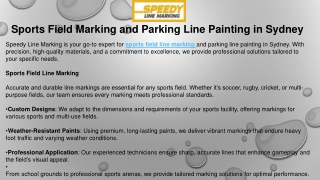 Sports Field Marking and Parking Line Painting in Sydney