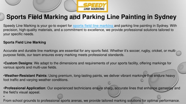 sports field marking and parking line painting