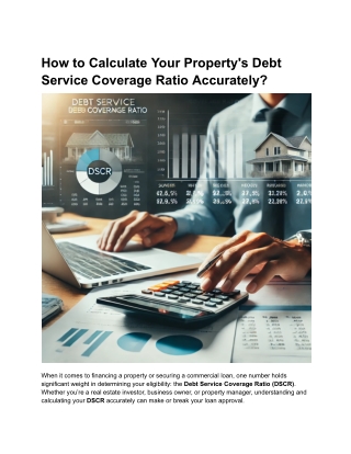 How to Calculate Your Property's Debt Service Coverage Ratio Accurately