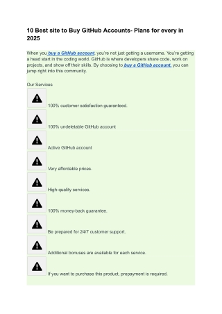 10 Best site to Buy GitHub Accounts- Plans for every in 2025