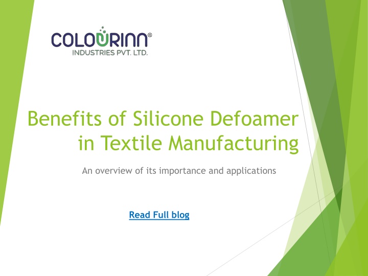 benefits of silicone defoamer in textile manufacturing