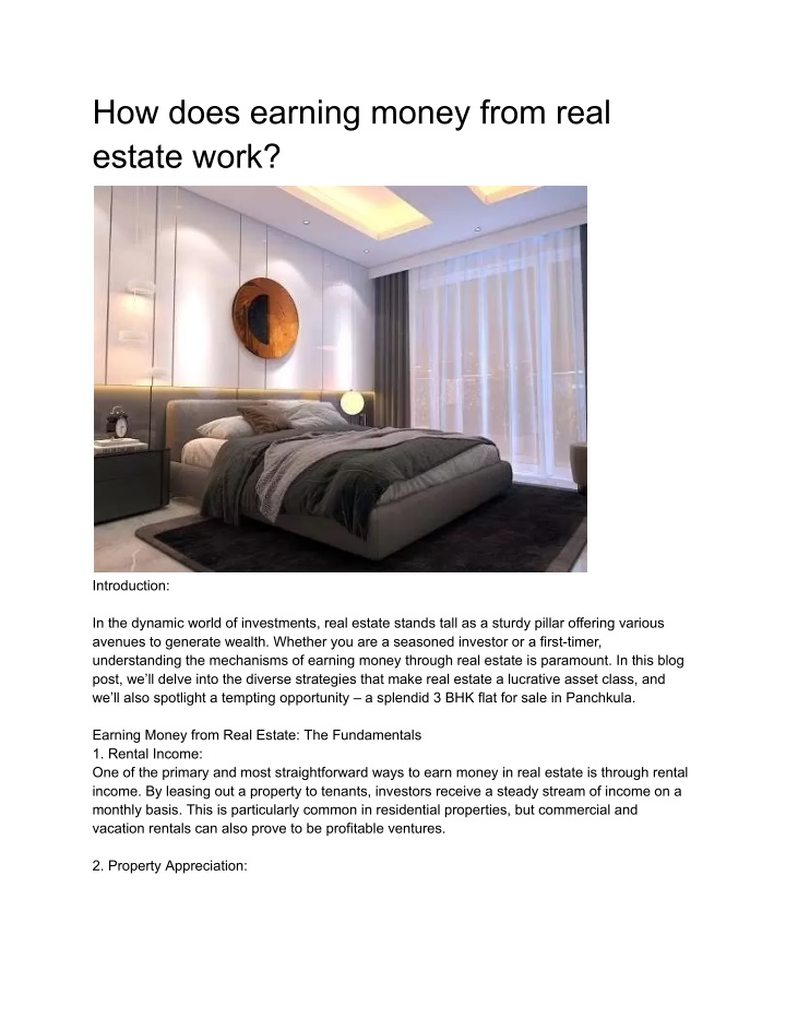 how does earning money from real estate work