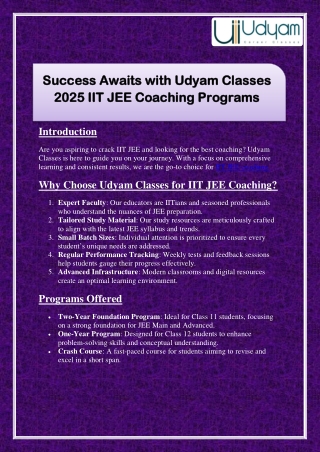 success awaits with udyam classes success awaits