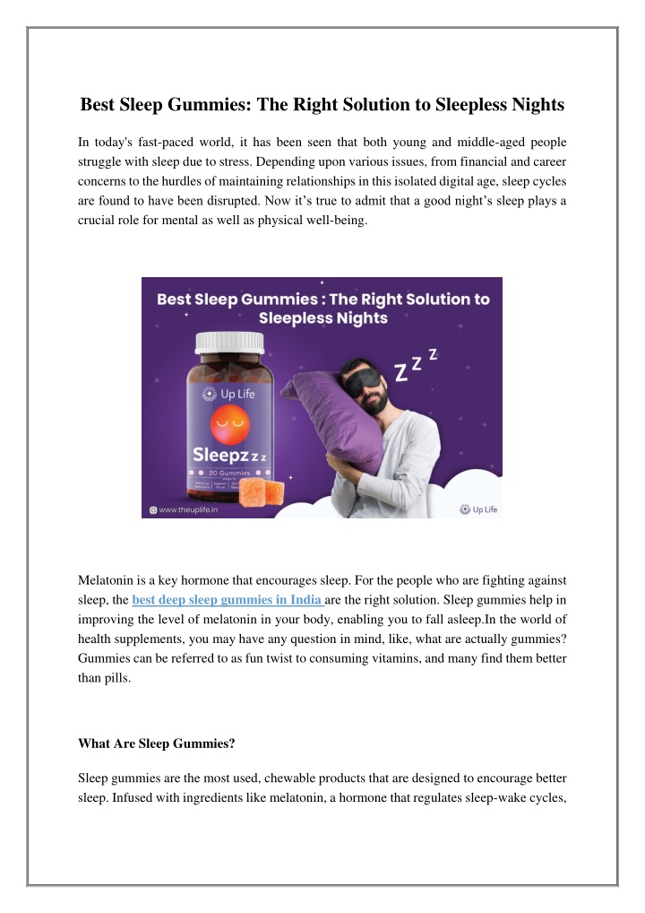 best sleep gummies the right solution