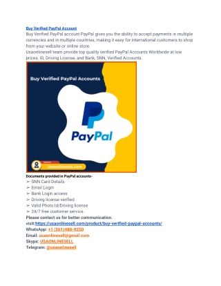Buy Verified PayPal Accounts Aged, PVA & Cheap