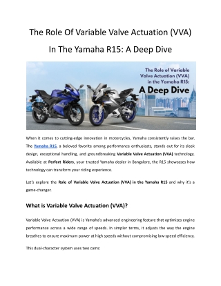 the role of variable valve actuation vva