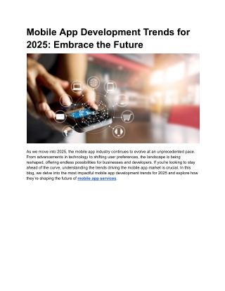 mobile app development trends for 2025 embrace