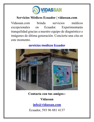 Servicios Médicos Ecuador  vidassan