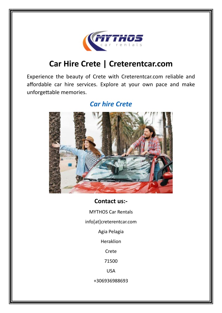 car hire crete creterentcar com