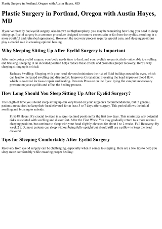 Plastic Surgery in Portland Oregon with Austin Hayes MD