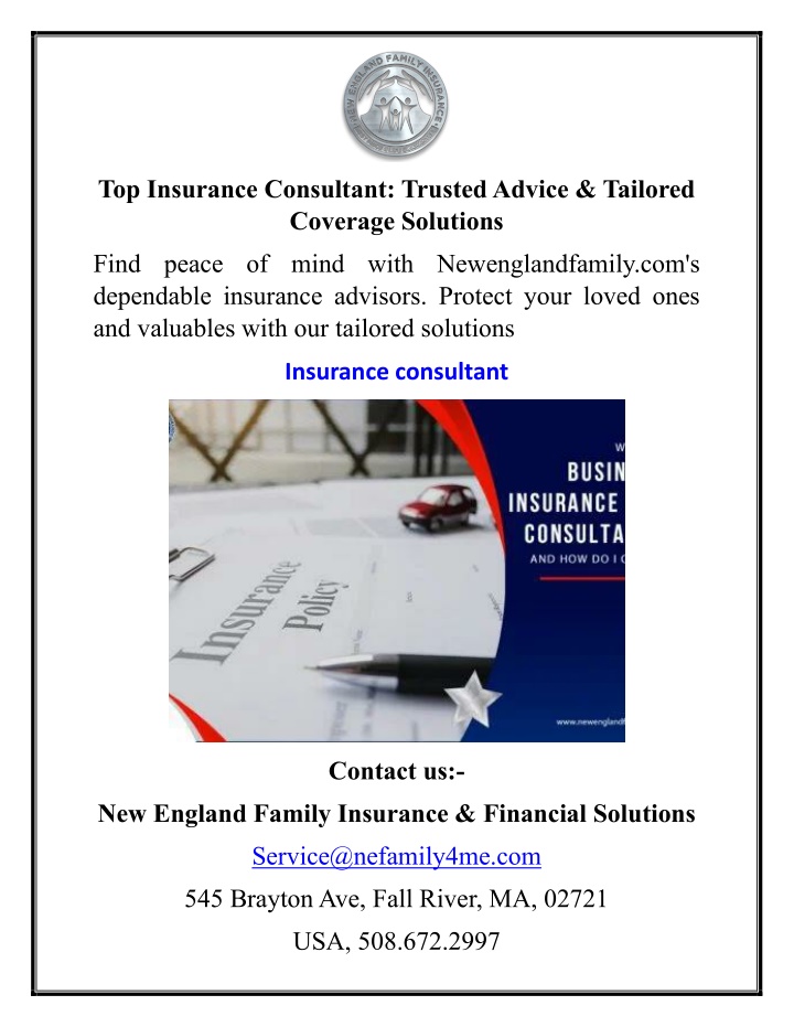 top insurance consultant trusted advice tailored