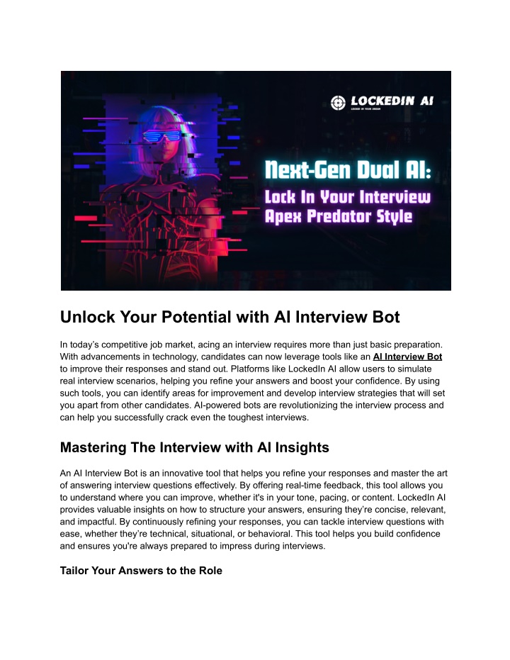 unlock your potential with ai interview bot