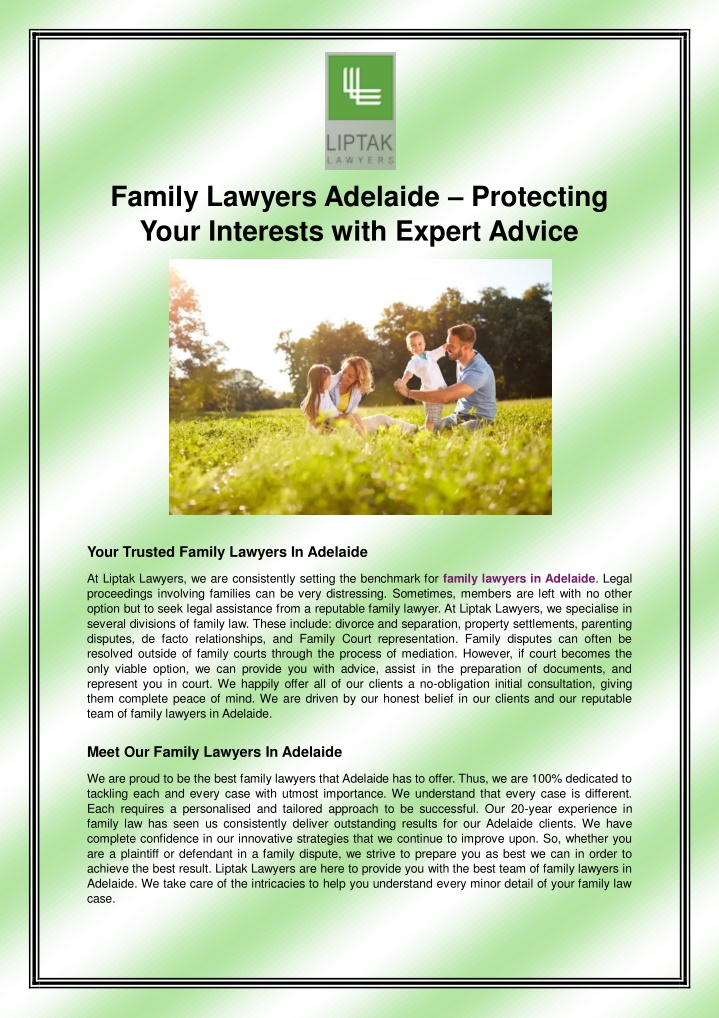 family lawyers adelaide protecting your interests