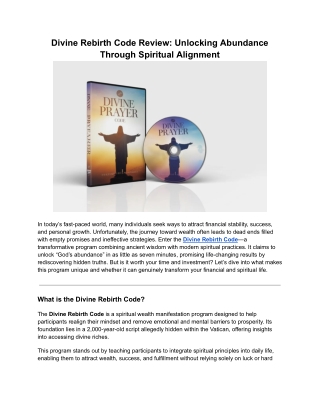 divine rebirth code review unlocking abundance