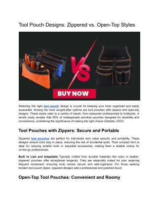 Tool Pouch Designs_ Zippered vs. Open-Top Styles