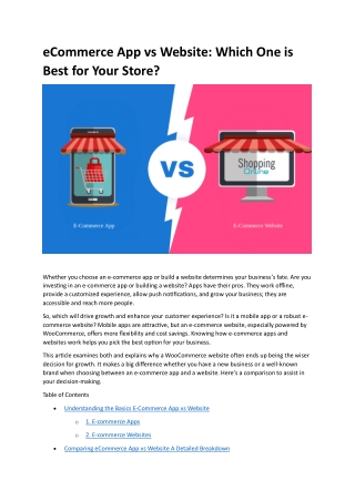 eCommerce App vs Website: Which One is Best for Your Store?