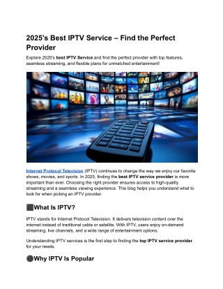 2025 s best iptv service find the perfect provider