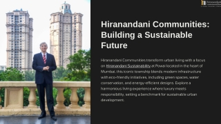 hiranandani communities building a sustainable