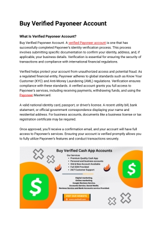 Buy Verified Payoneer Account