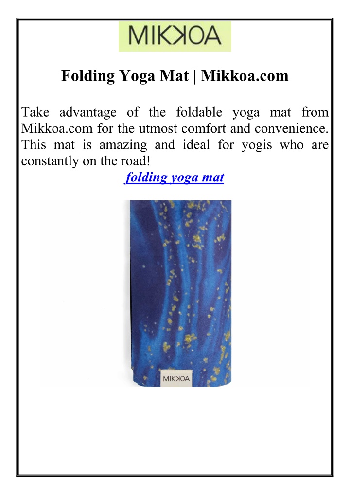 folding yoga mat mikkoa com