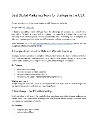 Best Digital Marketing Tools for Startups in the USA