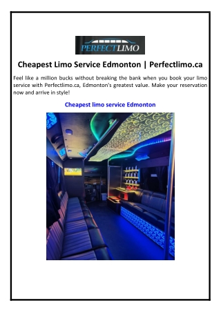 Cheapest Limo Service Edmonton | Perfectlimo.ca