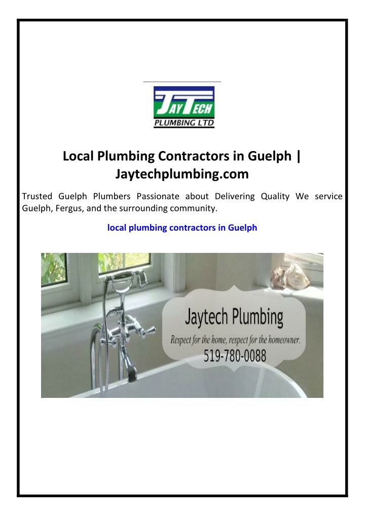 local plumbing contractors in guelph