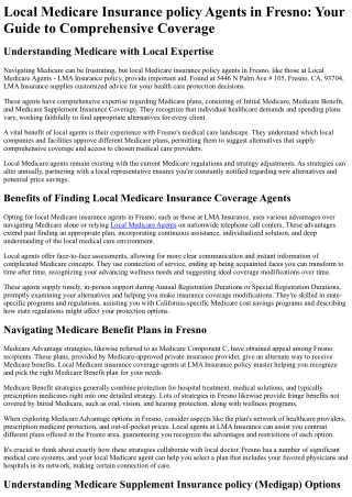 local medicare insurance policy agents in fresno