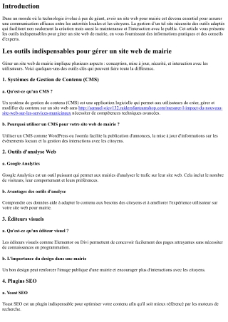 Les outils indispensables pour gérer un site web de mairie