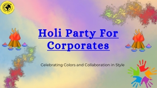 Holi Party For Corporates