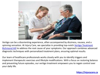Physiotherapy-Vertigo Treatment-Acupuncture-Custom Orthotics at Injury Care.PPTX
