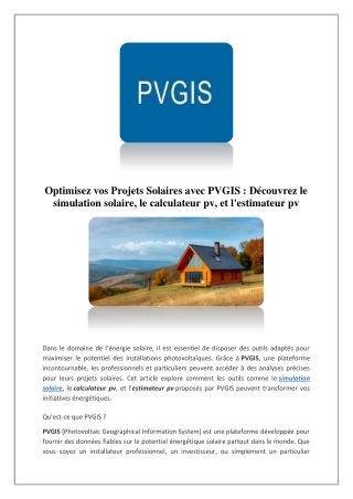 PV Calculator | PVGIS