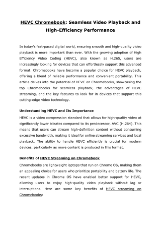 HEVC Chromebook_ Seamless Video Playback and High-Efficiency Performance