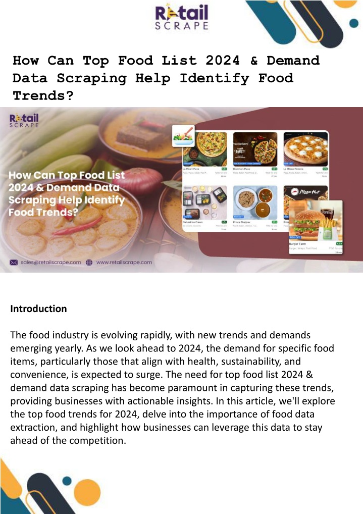 how can top food list 2024 demand data scraping